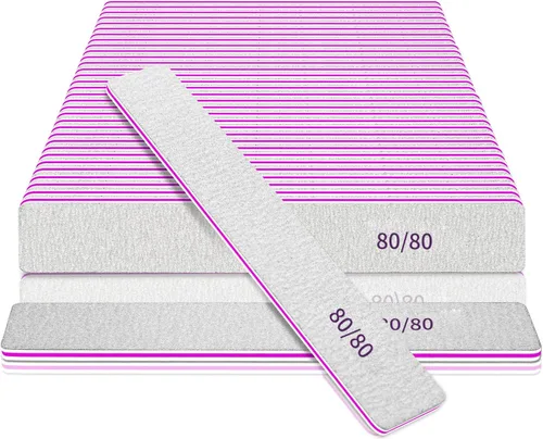 Miniatura 9 de Herramientas profesionales de manicura de lima de uñas para aseo y peinado, extensión de uñas de polietileno en salón, doble cara, grano 80/80, 12