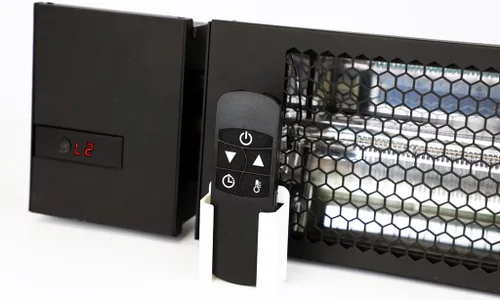 Miniatura 2 de KING RK2015-RMT-BLK Calentador radiante infrarrojo eléctrico para interiores y exteriores con control remoto, 24 pulgadas, 1500 W / 208 V
