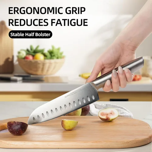 Miniatura 3 de KnifeSaga Juego de cuchillos de acero inoxidable japonés de alto carbono, 14 piezas, juego de cuchillos de cocina con afilador integrado y bloque