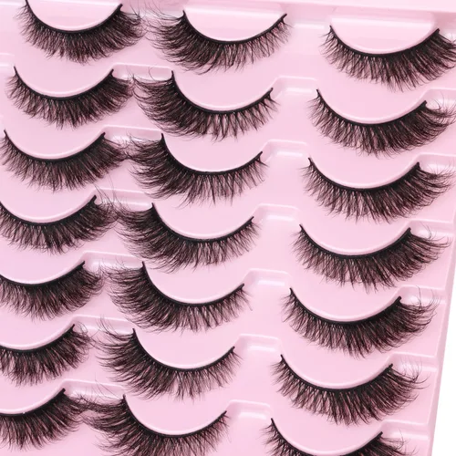 Miniatura 5 de Pestañas Postizas de Aspecto Natural Pestañas de Visón Sintético Wispy Pestañas de Ojo de Zorro que Parecen Extensiones Pestañas de Visón 3D
