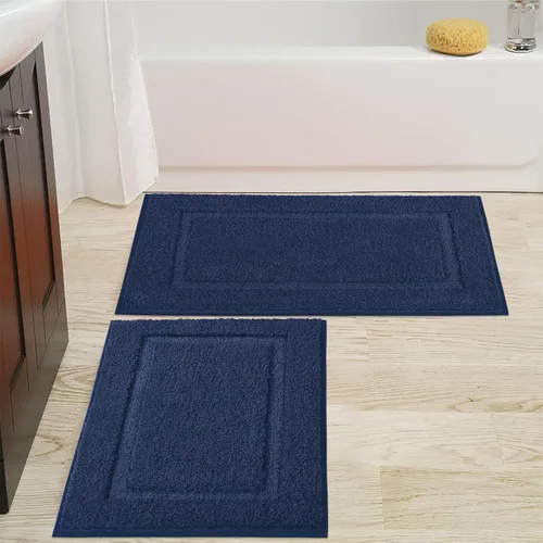 Miniatura 39 de SHACOS Juego de alfombras pequeñas de baño de 2 piezas con tapetes de baño en forma de U, tapetes de inodoro de 16x24 + 20x24 pulgadas, tapetes
