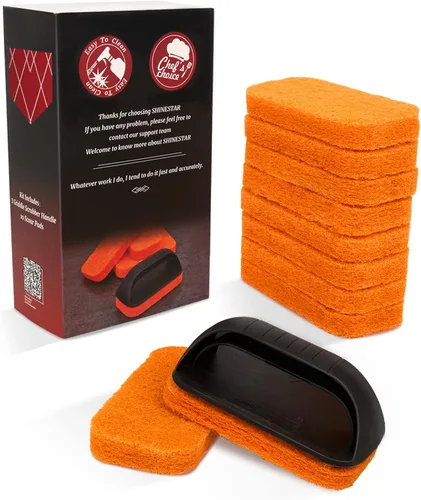 Miniatura 8 de Kit de limpieza de parrilla SHINESTAR para Blackstone, kit de limpieza de parrilla de parte superior plana de 12 piezas, equipado con almohadillas