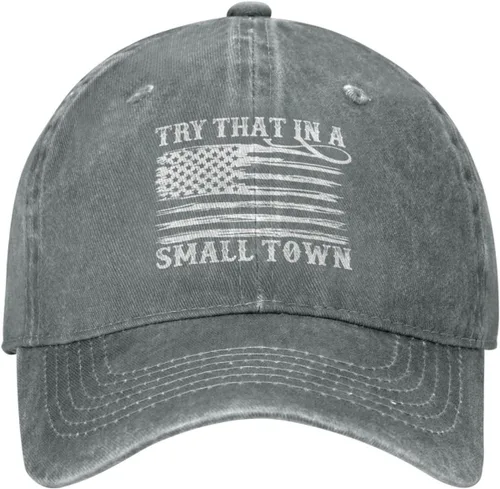 Miniatura 20 de Hat Try That in Small Towns Trucker Hat Men Funny Mesh Cap for Summer