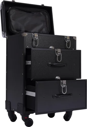 Miniatura 9 de Estuche de maquillaje profesional con cajones, carrito grande para cosméticos con cerraduras, estuche organizador de cosméticos para maquillaje