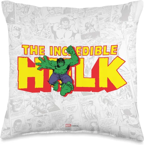 Miniatura 5 de Marvel Increíble Hulk - Almohada de cómic retro, 18.0 x 18.0 in, multicolor