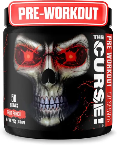 JNX SPORTS The Curse! Fruit Punch - Polvo de preentrenamiento con creatina, preentrenamiento de energía extrema para hombres y mujeres, 50