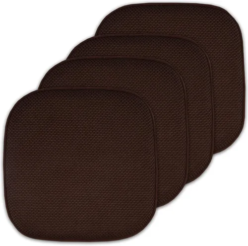 Miniatura 152 de Sweet Home Collection Cojines de espuma viscoelástica para silla, antideslizantes, diseño de panal de abeja, 16 x 16 pulgadas, paquete de 2