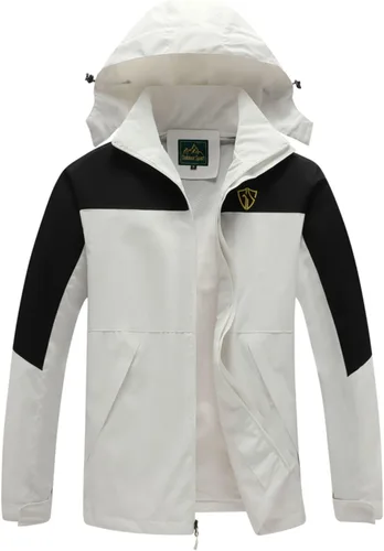Miniatura 35 de GIISAM Chaqueta de lluvia para hombre, impermeable, ligera, para exteriores, rompevientos con capucha