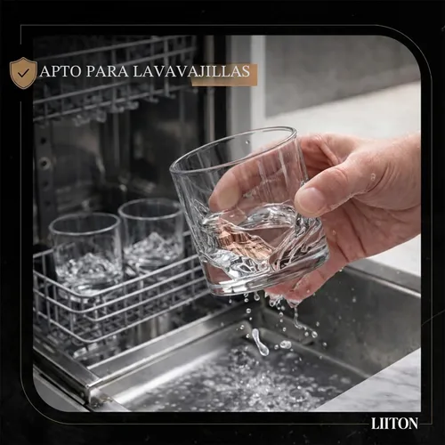 Miniatura 6 de LIITON Grand Canyon - Juego de regalo de 2 vasos de whisky de cristal pesado, vaso de bourbon grueso congelable de 1 libra cada uno, regalos
