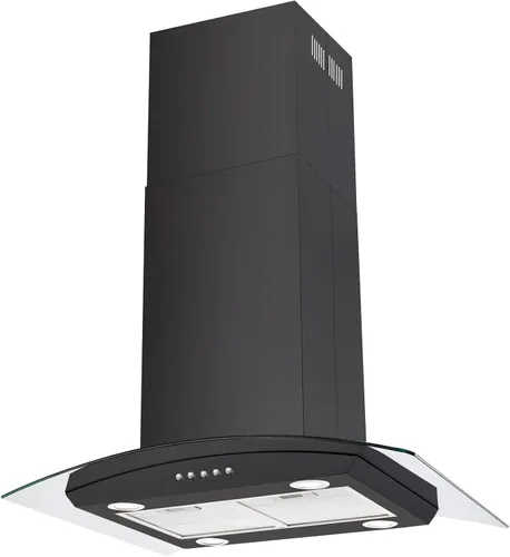 JOEAONZ Campana extractora isleña negra de 30 pulgadas, 700 CFM, campana de ventilación de cocina de acero inoxidable con conductos/sin conductos,
