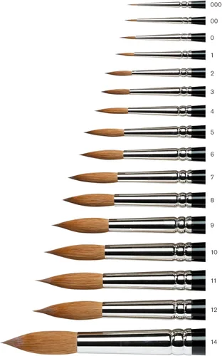 Miniatura 3 de Winsor & Newton - Pincel de punta redonda serie 7 Kolinsky Sable para acuarela (#000)