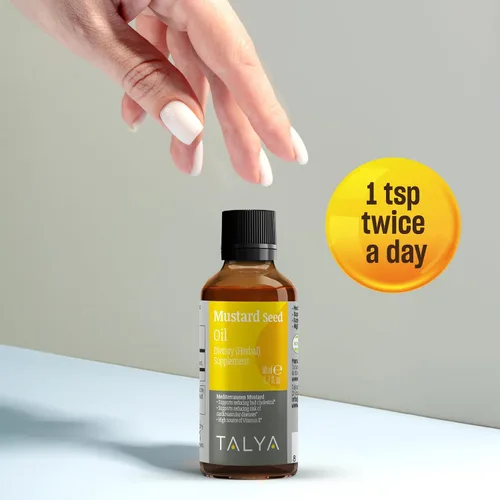 Miniatura 5 de TALYA Aceite de mostaza puro a base de hierbas (Brassica nigra oleum) Aceite 100% natural puro prensado en frío botella de vidrio de 1.7 fl oz