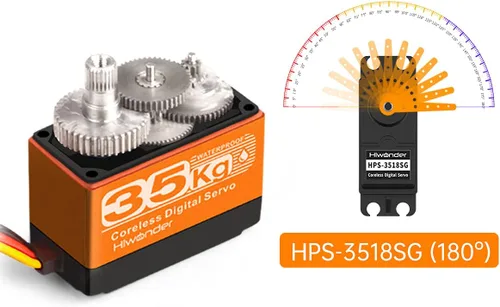 Miniatura 6 de Engranaje de metal del motor servo sin núcleo del alto esfuerzo de torsión de 77.2 lbs Servo Digital y del engranaje del acero inoxidable