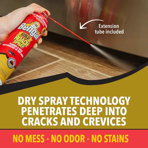 Miniatura 4 de Bengal Gold Spray para Cucarachas - Spray para Insectos Inodoro y sin Manchas para el Hogar - Previene la Reinfestación hasta por 6 Meses - 325 ml