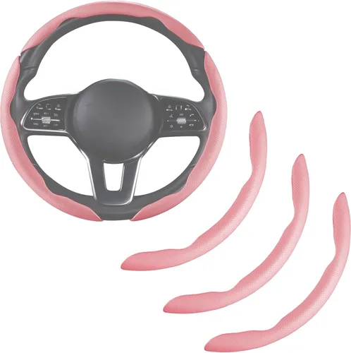 Miniatura 10 de Funda de cuero de napa para volante de automóvil para hombres y mujeres, microfibra ultrafina, antideslizante, transpirable, universal para volante