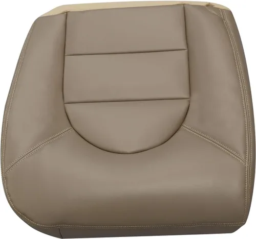 Miniatura 4 de NLQR Funda de asiento de repuesto para parte inferior del lado del pasajero de cuero marrón compatible con Ford F250 F350 F450 F550 Lariat XLT 1999