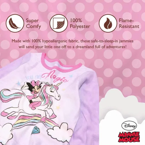 Miniatura 3 de Disney Girls' 2-Piece Loose-fit Pajamas Set
