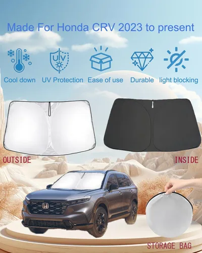 Miniatura 2 de oricarmes Diseñado con precisión para CRV 2023-2025 2026, 99% bloqueo UV, accesorios CRV, parasol para parabrisas, ajuste personalizado y diseño