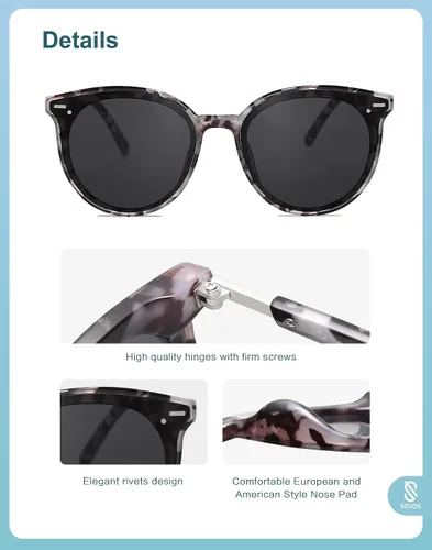Miniatura 4 de SOJOS Lentes de sol retro clásicos marco de plástico grandes BLOSSOM SJ2067