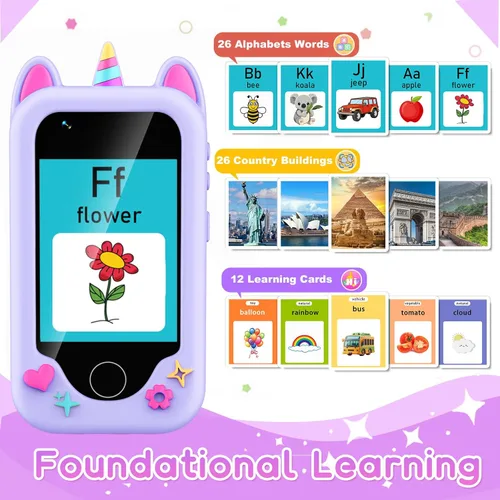 Miniatura 5 de Teléfono inteligente para niños, teléfono para niños pequeños con cámara, música, juegos y tarjeta de 32 GB, regalo de cumpleaños de Navidad