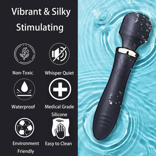 Miniatura 3 de Varita vibradora masajeadora inalámbrica, [ambos extremos vibran] vibrador para mujeres, masajeador personal de mano, masajeador recargable