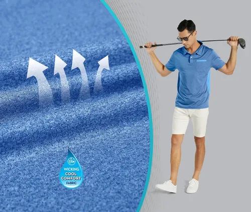 Miniatura 65 de V VALANCH Polo de golf de manga corta para hombre, estilo casual, con cuello que absorbe la humedad