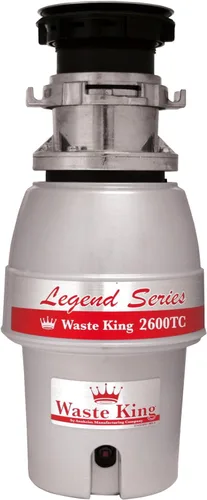 Waste King L-2600TC Activación controlada 1/2 HP Eliminación de basura con rejilla controlada más segura, cable de alimentación incluido