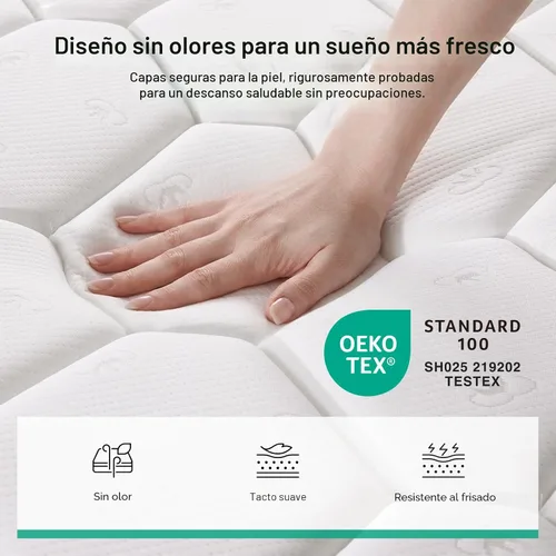 Miniatura 8 de Novilla Bonnell - Colchón híbrido de resorte de 6 pulgadas, para apoyo de columna vertebral y comodidad de enfriamiento, colchón de cama individual
