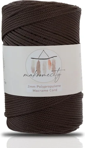 Miniatura 13 de Makromecity, 2 carretes de cordón de macramé de poliéster de 2 mm x 250 yardas (750 pies) de 2 mm de cordón de polipropileno para macramé, ideal