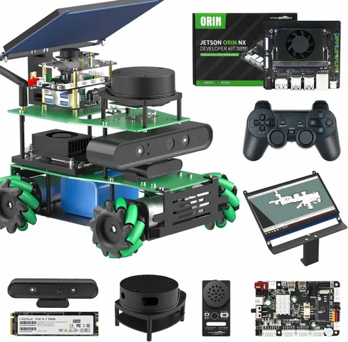 Miniatura 13 de Yahboom Robot AI Python Programa ROS2 Robot con RPi 5 8GB Powered Robot Educativo AI Módulo de voz Mapeo Navegación 360° Movimiento