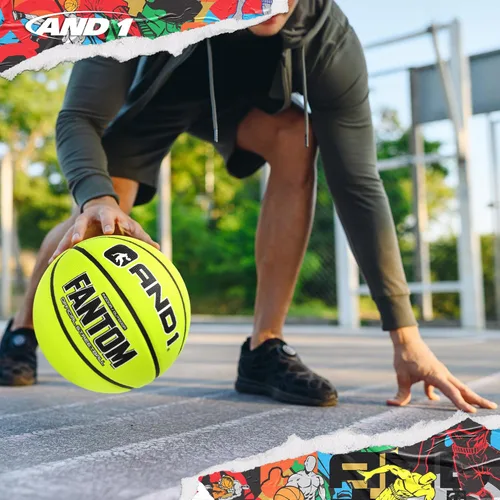 Miniatura 5 de AND1 Fantom Balón de Baloncesto de Goma: Tamaño Reglamentario Oficial 7 (29.5 pulgadas) - Construcción de Canal Profundo Streetball, Hecho para VOLT