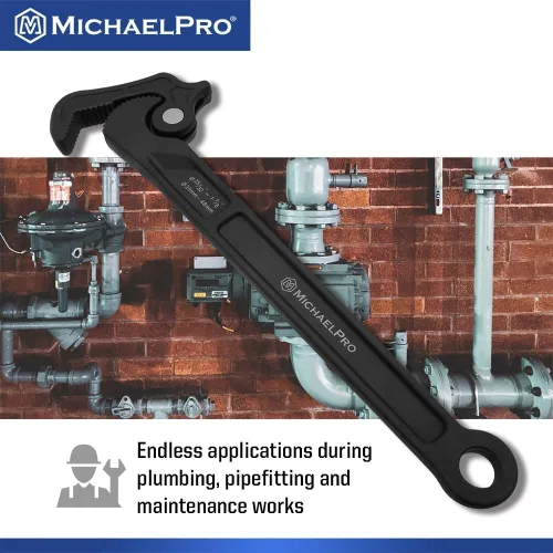 Miniatura 6 de MichaelPro Llave de tubo autoajustable, llave de 14 pulgadas multifunción ajustable, diámetro de sujeción de hasta 1-7/8 pulgadas (48mm), llave