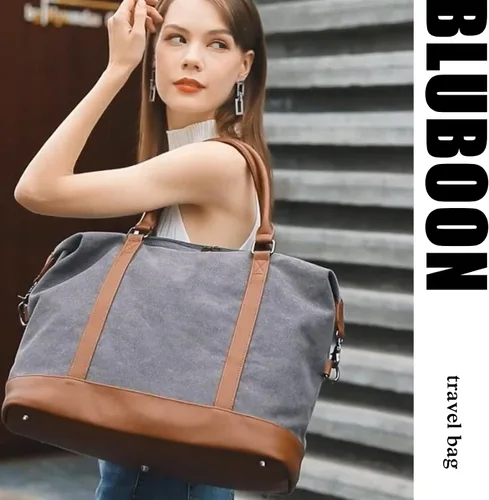Miniatura 13 de BLUBOON Bolsas de viaje con cremallera, bolsa de lona para mujer, bolsa de fin de semana para mujer, bolsa de lona para llevar en la bolsa de lona