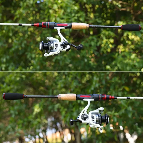 Miniatura 8 de Sougayilang Combo giratorio, caña de pescar mediana pesada y carrete giratorio de 2000, caña de pescar y carrete Commbo para aparejos de pesca