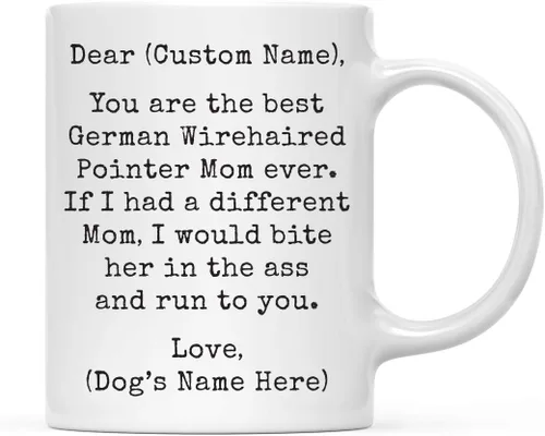 Miniatura 31 de Andaz Press Taza de café personalizada divertida con texto en inglés "Dog Mom", regalo de broma para la mejor mamá de perro cocker spaniel, muerde