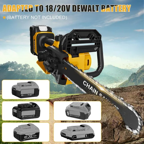 Miniatura 6 de Motosierra inalámbrica 3 en 1 para batería Dewalt de 20 V máxima, sierra de cadena portátil de mano de 12 pulgadas/8 pulgadas/6 pulgadas, 1000 W