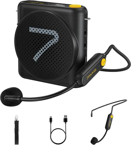 Miniatura 12 de 7RYMS WA2 Amplificador de voz inalámbrico para profesor con micrófono de solapa magnético, altavoz de micrófono portátil, cancelación de ruido