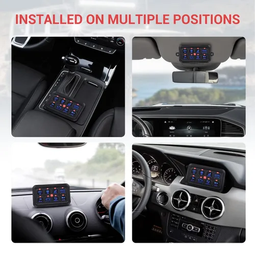 Miniatura 6 de Panel de interruptor de 8 bandas, caja de panel de control táctil LED azul, caja de interruptor táctil para automóvil, interruptor momentáneo
