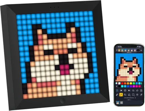 Divoom Pixoo - Marco de Fotos Digital Pixel Art con Pantalla LED de 16x16, Control por APP - Marco de Animación Genial con Montaje en