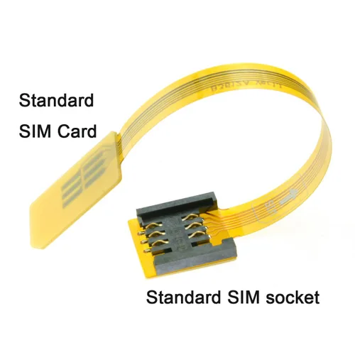 Miniatura 4 de cablecc GSM CDMA estándar UIM SIM Card Kit macho a hembra extensión suave plana FPC cable extensor 3.9 in