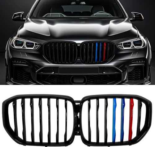 Miniatura 17 de X5 E70 - Rejilla de riñón de color negro brillante M para BMW X5 E70 X6 E71 2007-2014 (láminas dobles de color M)