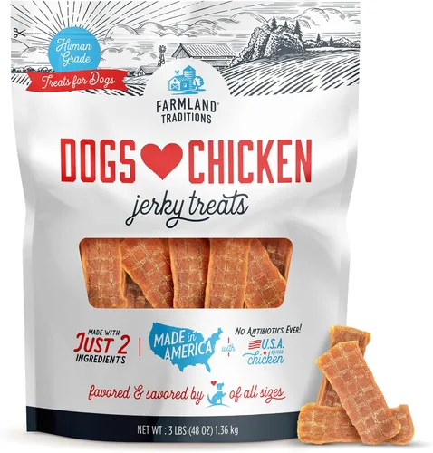 Miniatura 12 de Dulces para perros de pollo fabricados en los EE. UU. de Farmland Traditions, 3 lb