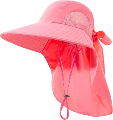 Miniatura 10 de Sombrero de mujer con protección UV, plegable, impermeable, de ala ancha, tipo cubo, con solapa para el cuello para verano, playa, pesca, senderismo