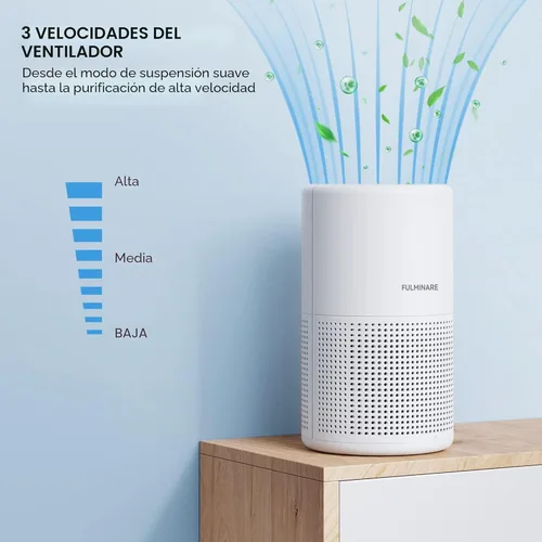 Miniatura 5 de FULMINARE - Purificadores de aire para habitación H13 True HEPA con filtro de aire silencioso y luz nocturna, purificador de aire portátil pequeño