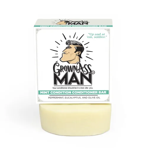 Miniatura 6 de Grown Ass Man Co. Barra acondicionadora, sin plástico y ecológica, hidratación natural y orgánica para todo tipo de cabello, hecha con aceites