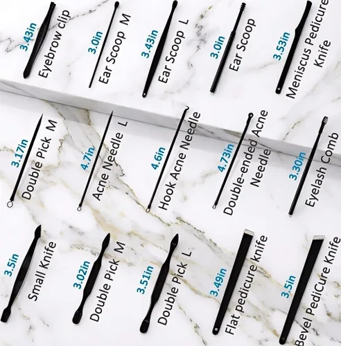 Miniatura 5 de MINKINH Juego de manicura profesional para cortaúñas, kit de manicura de acero inoxidable de 26 piezas, herramientas para el cuidado de uñas