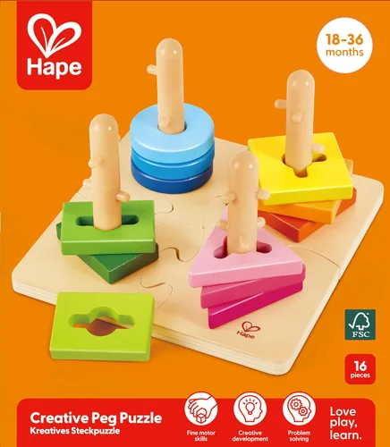 Miniatura 7 de Hape rompecabezas con taquetes de madera creativo para niño