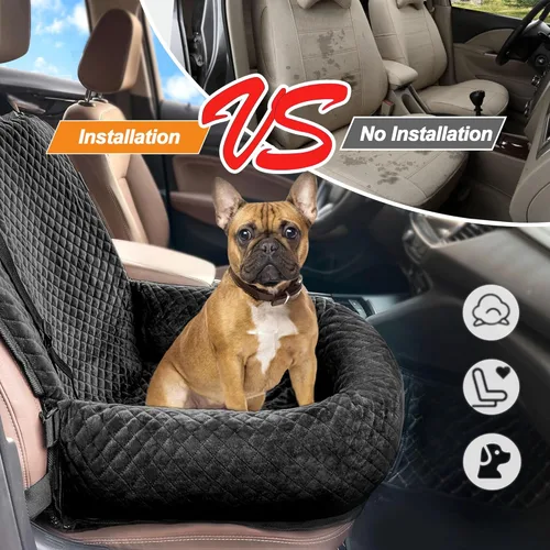 Miniatura 5 de Sephyroth Asiento de automóvil para perros pequeños/medianos, cama de automóvil para perros lavable, asiento de seguridad de viaje para mascotas