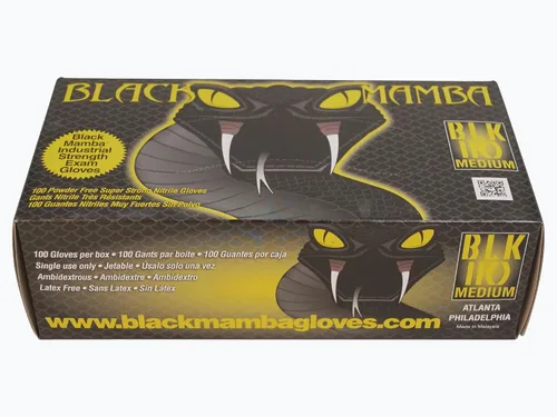 Miniatura 3 de Caja de 100 guantes Black Mamba de nitrilo negro, muy resistentes