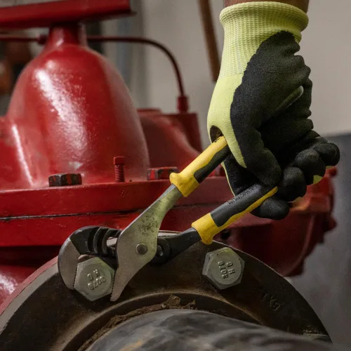 Miniatura 7 de Klein Tools Alicates J502-10, alicates de bomba de mandíbula ajustables, lengüeta y ranura, con asas de material dual, 10 pulgadas